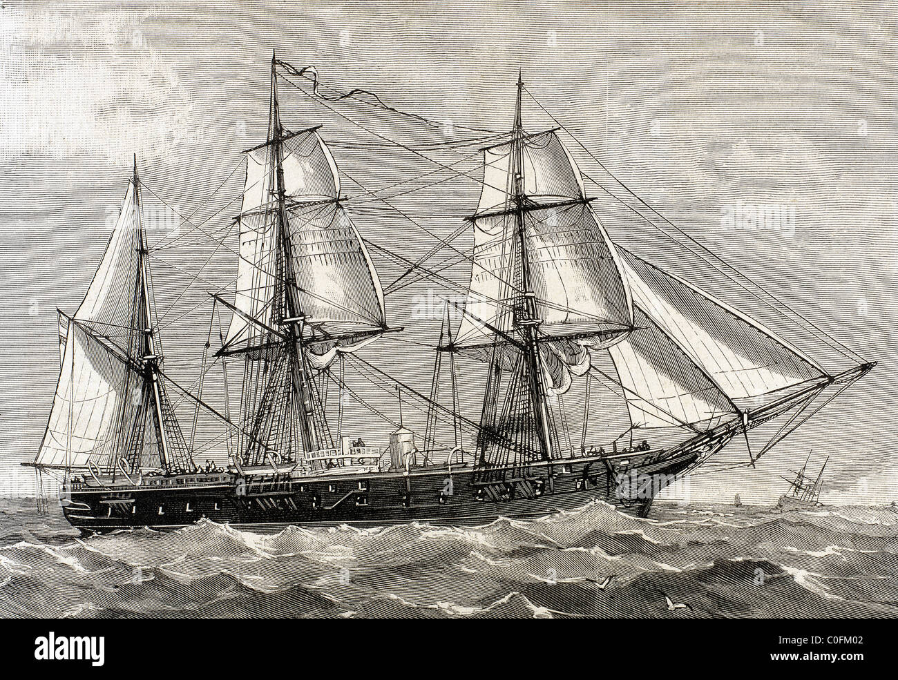 Fregatte "Blanca" von der spanischen Marine darauf abzielen, eine Reise von Circumnavigation. Stockfoto