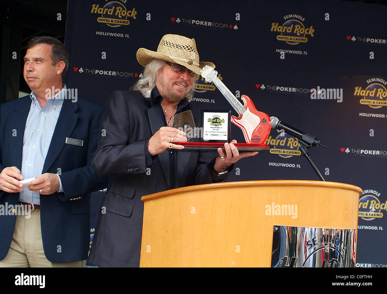 Musik-Legende Barry Gibb von den "Bee Gees", auch Co-Vorsitzender des Stiftungsrates der Miami Beach-Gesundheit des Verwaltungsrates, Hosting der Stockfoto