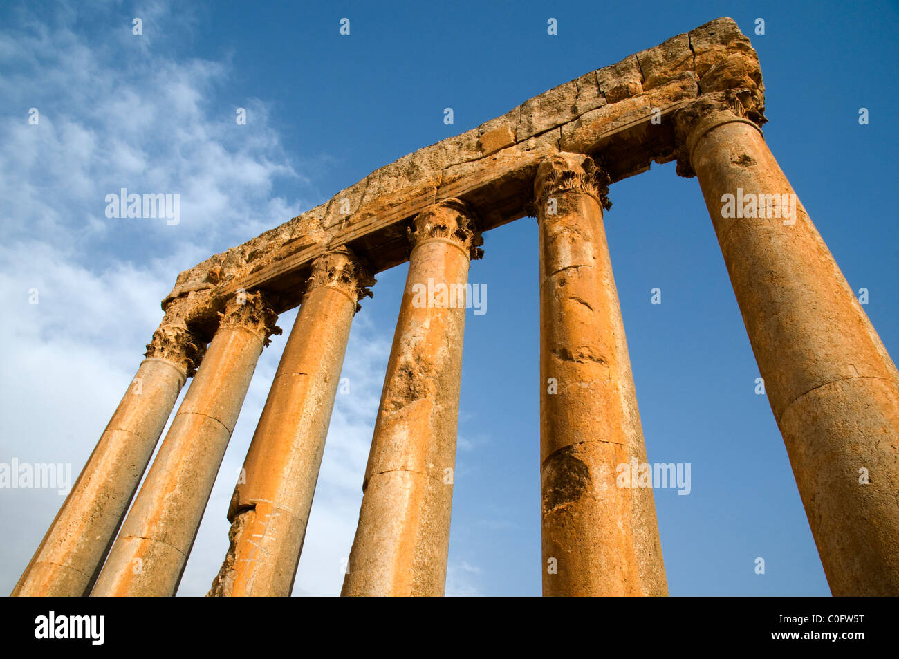 Tempel des Jupiter, Baalbek, UNESCO-Weltkulturerbe. Bekaa-Tal. Libanon. Stockfoto