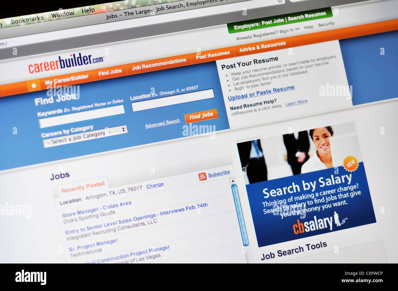 Karrierewebsite Builder Job Suche Stockfoto