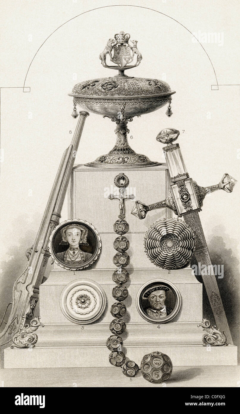 Reliquien, verbunden mit König Henry VIII. Stockfoto