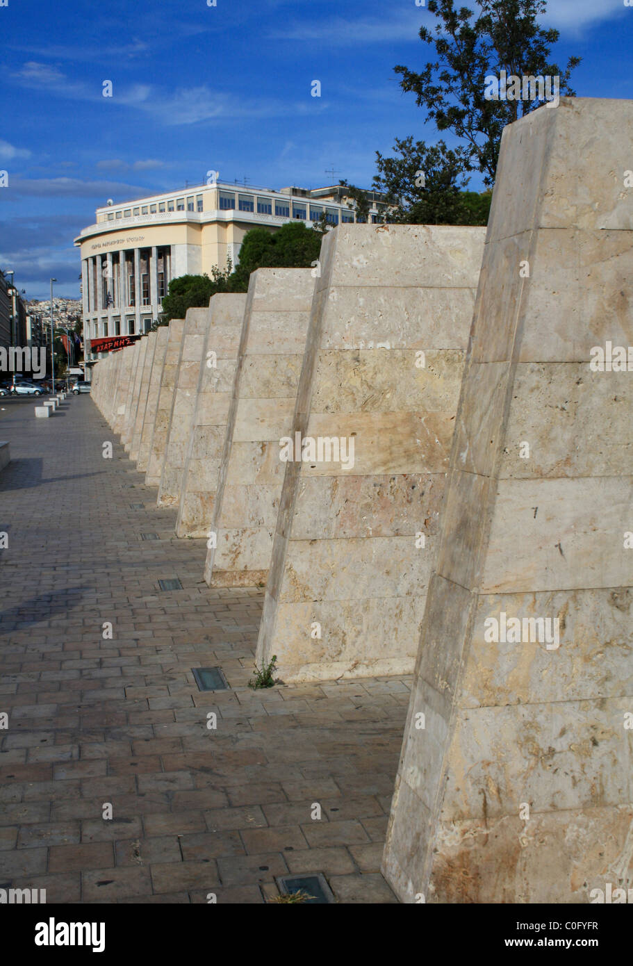 Stein-Säulen und Gebäude in Thessaloniki, Makedonien, Griechenland Stockfoto