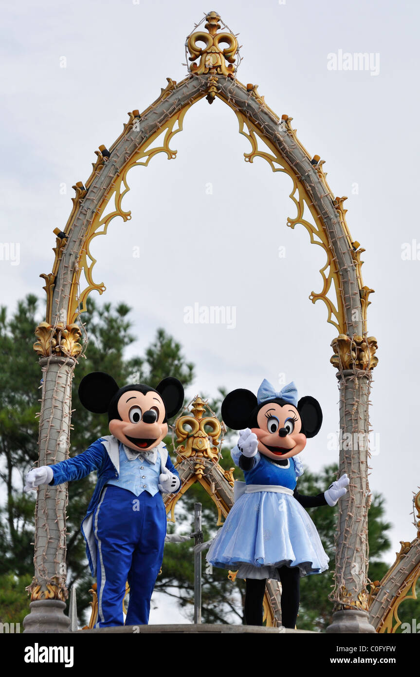 Mickey und Minnie Maus zeigen, Disneyworld, Orlando, Florida, USA Stockfoto