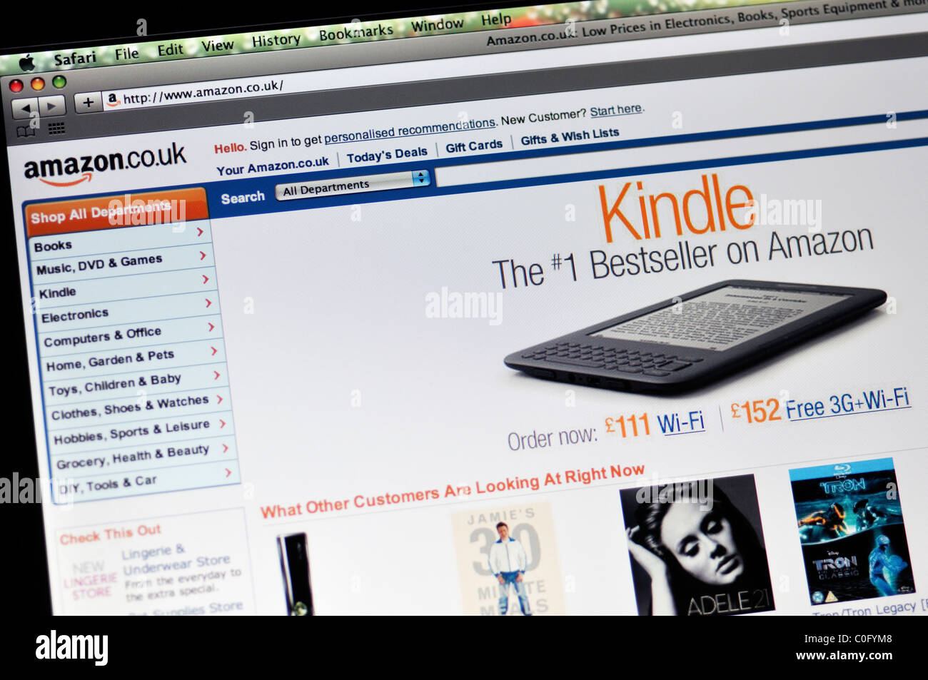 Amazon Kindle-Webseite Stockfoto
