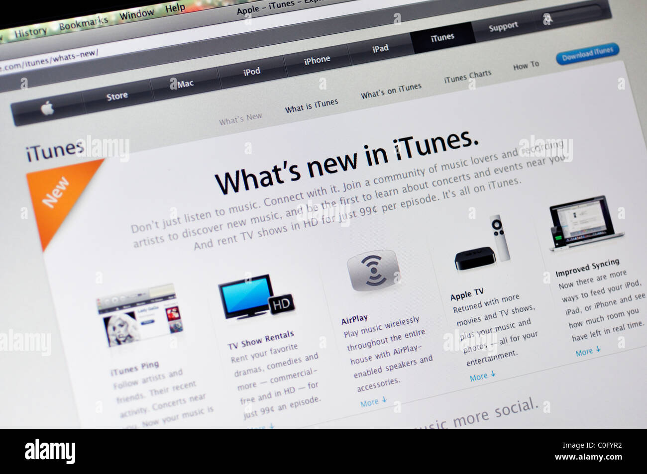 iTunes Apple Online-Store-website Stockfoto