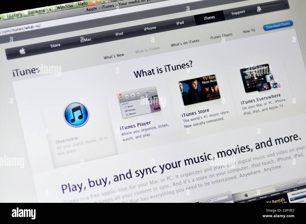 iTunes Apple Online-Store-website Stockfoto