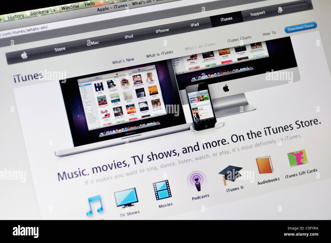 iTunes Apple Online-Store-website Stockfoto