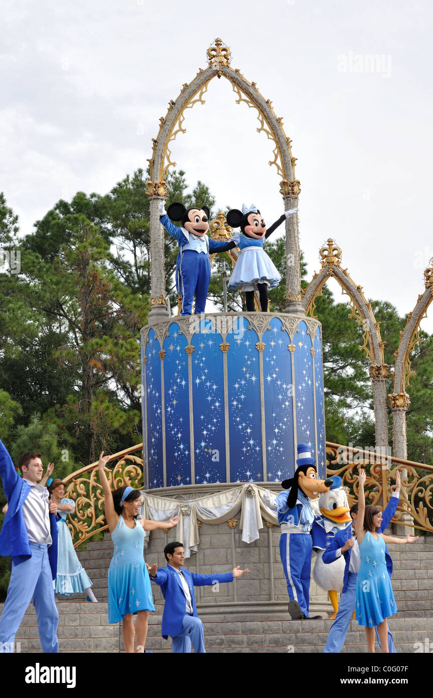 Mickey und Minnie Maus zeigen, Disneyworld, Orlando, Florida, USA Stockfoto