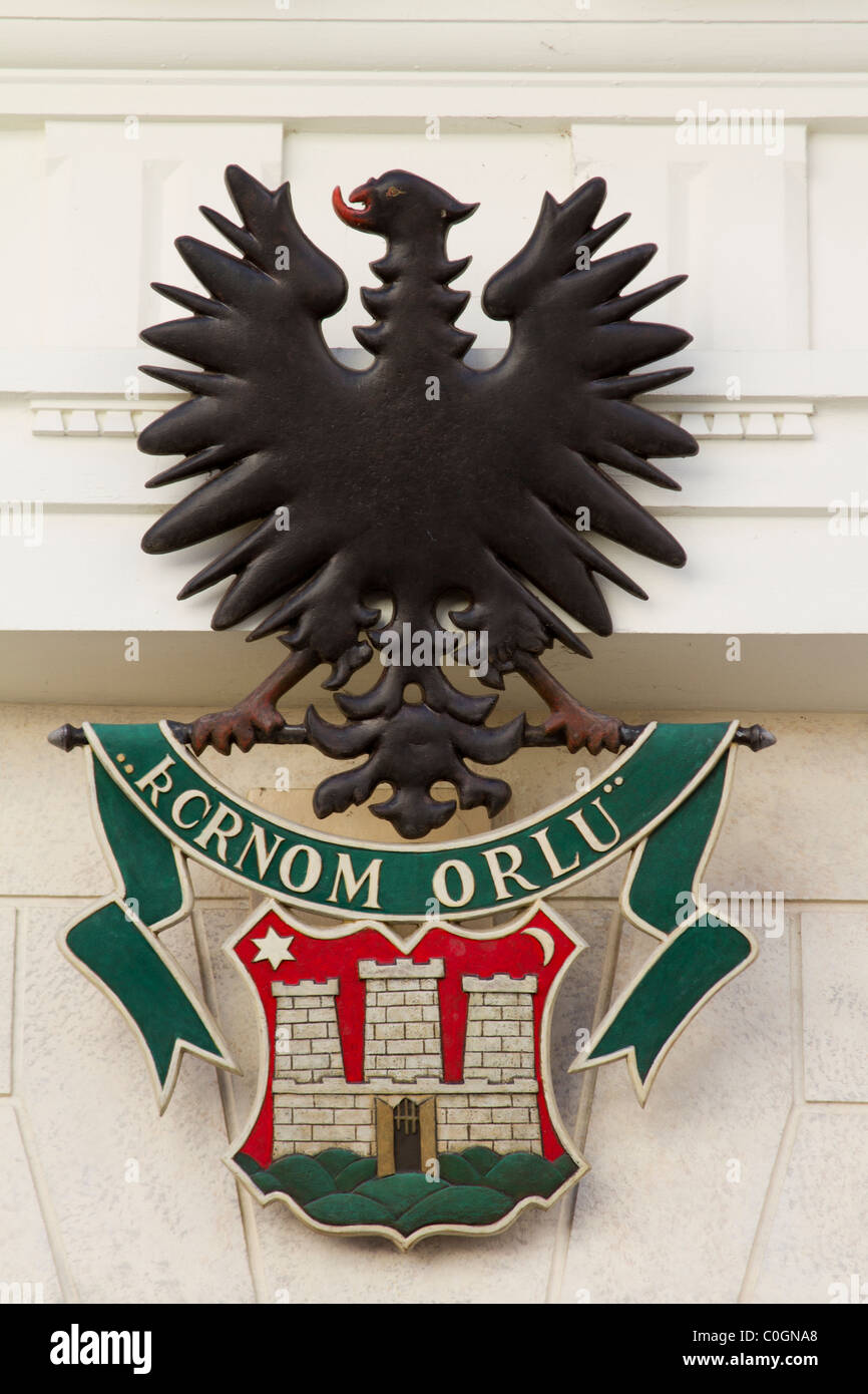 Zeichen des schwarzen Adlers, Zagreb, Kroatien Stockfoto