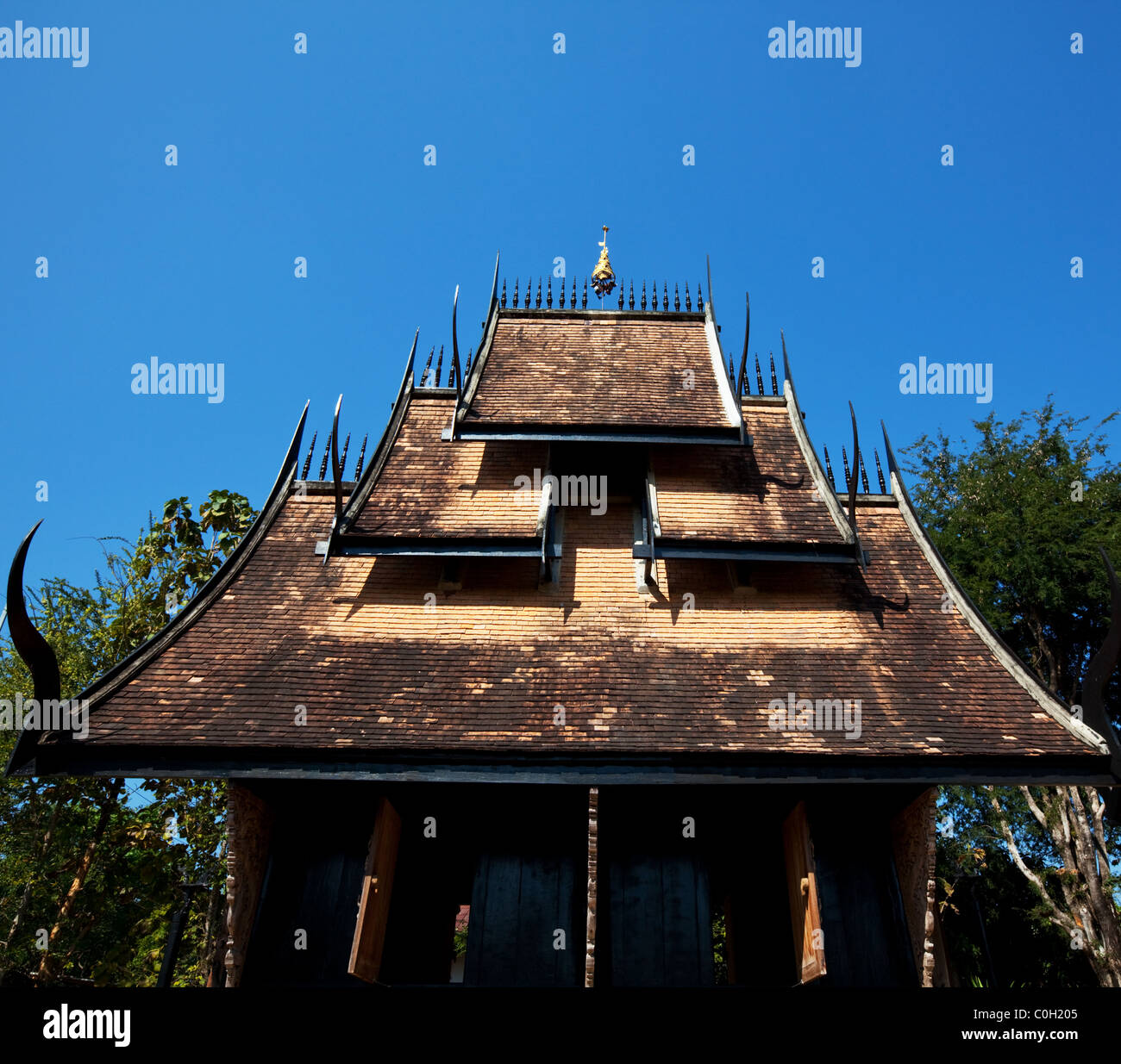 Schwarzer Tempel in Chiangrai Stockfoto