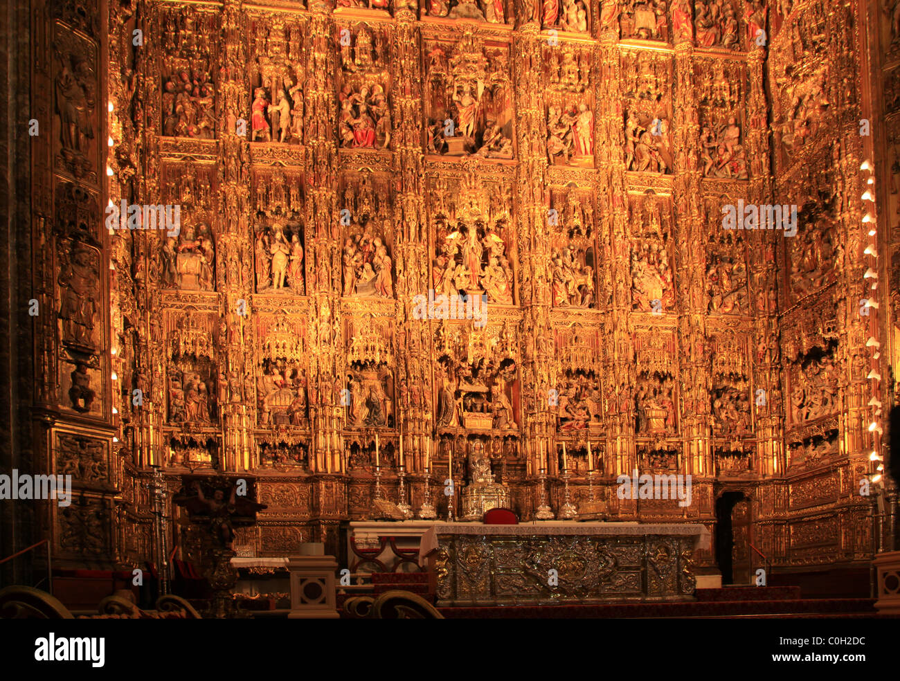 Hauptaltar Kathedrale von Sevilla, Retablo Bürgermeister Stockfoto