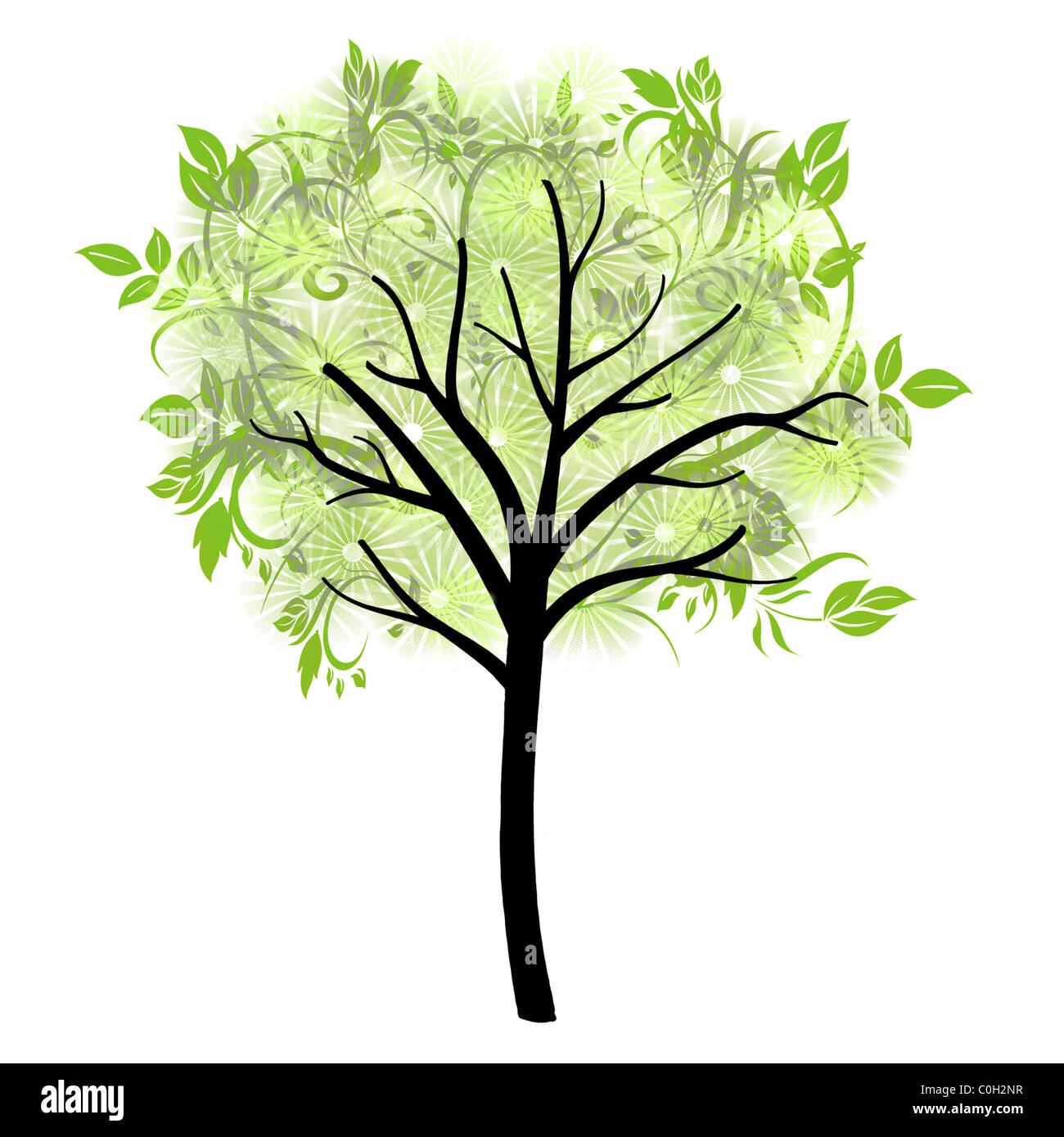 Grüner Baum-Darstellung Stockfoto