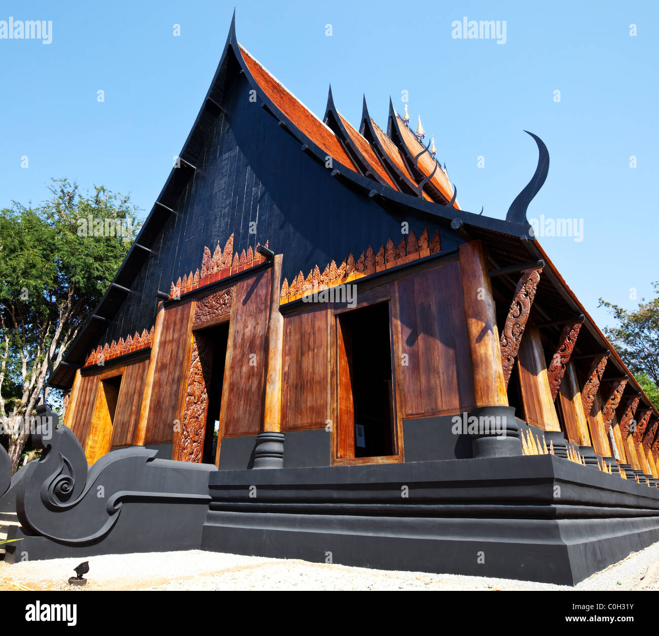 Schwarzer Tempel in Chiangrai Stockfoto