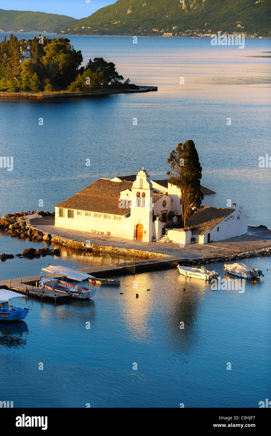 Griechische orthodoxe Kloster von Vlachernas, Kanoni, Halbinsel, Corfu griechischen Ionischen Inseln Stockfoto