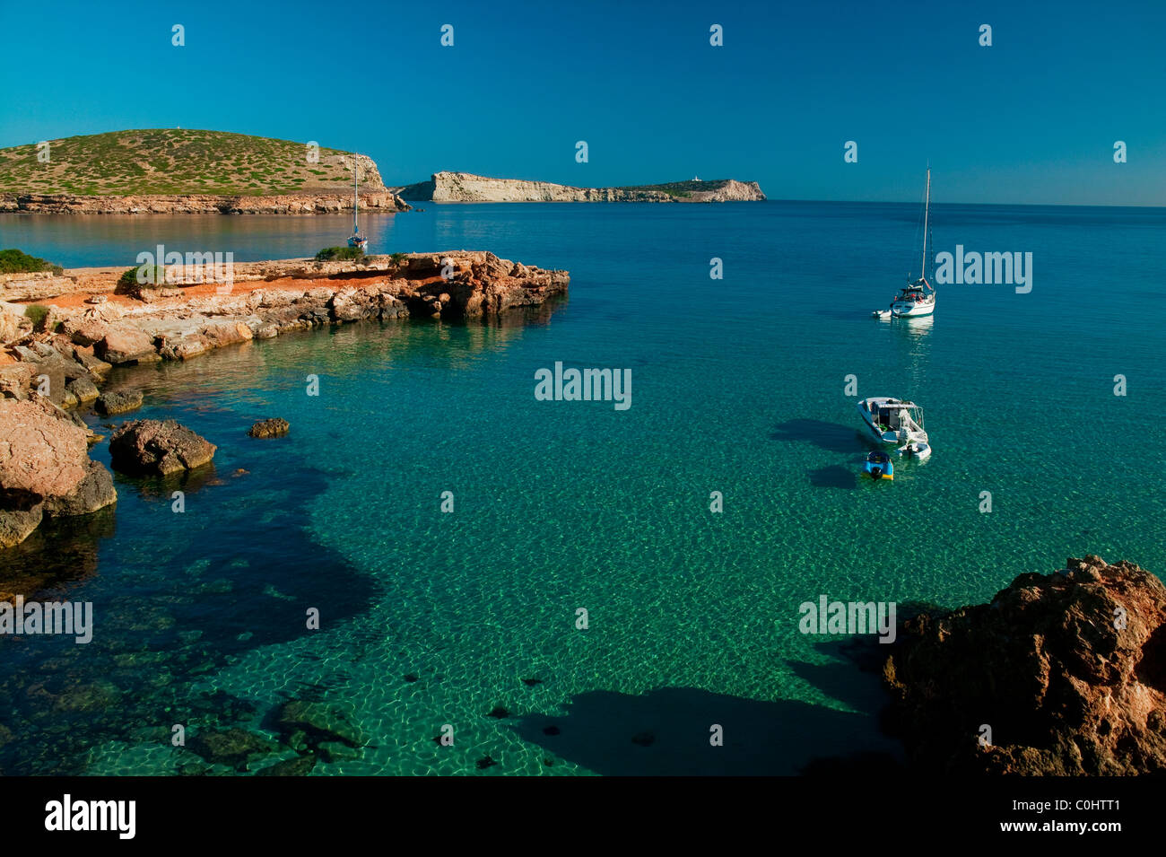 Cala Conta, Ibiza, Balearen, Spanien Stockfoto