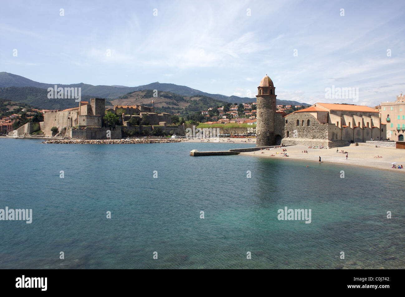 Der Hafen in Collioure, Frankreich Stockfoto