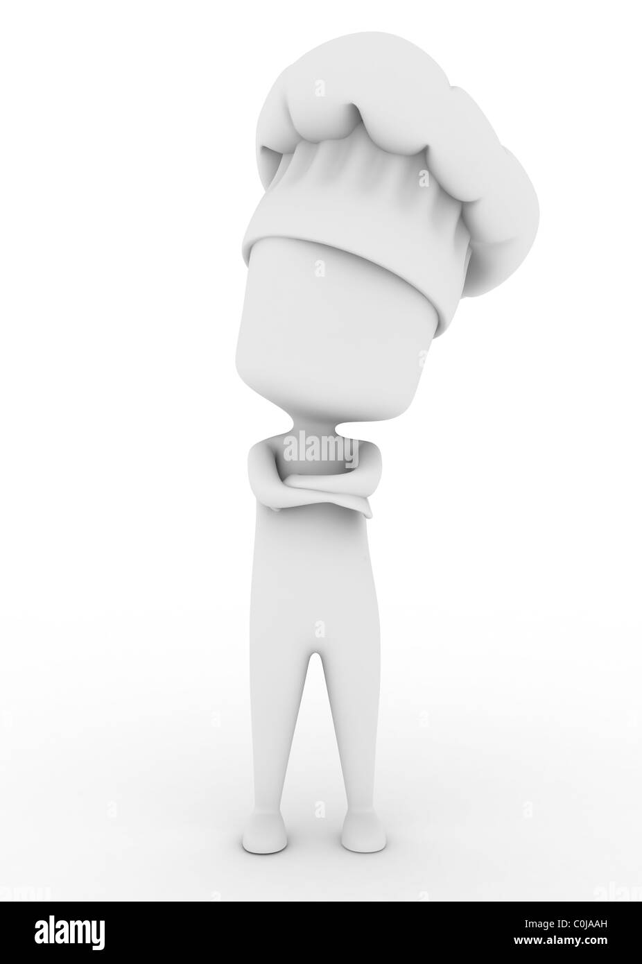 3D Abbildung eines Kochs stehend mit seine Arme gekreuzt Stockfoto