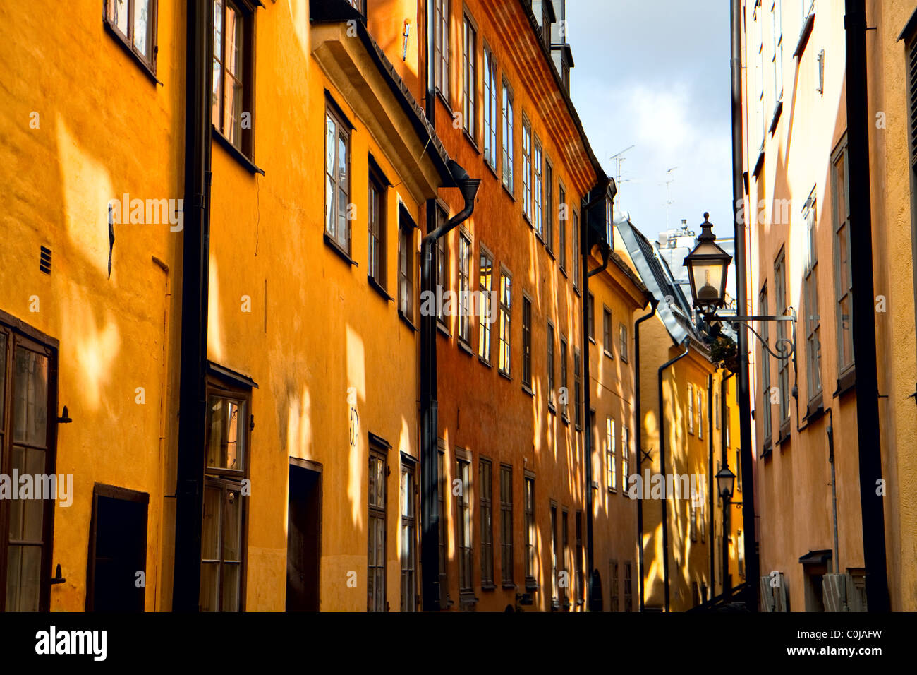 Gasse in der Altstadt von Stockholm, Schweden Stockfoto