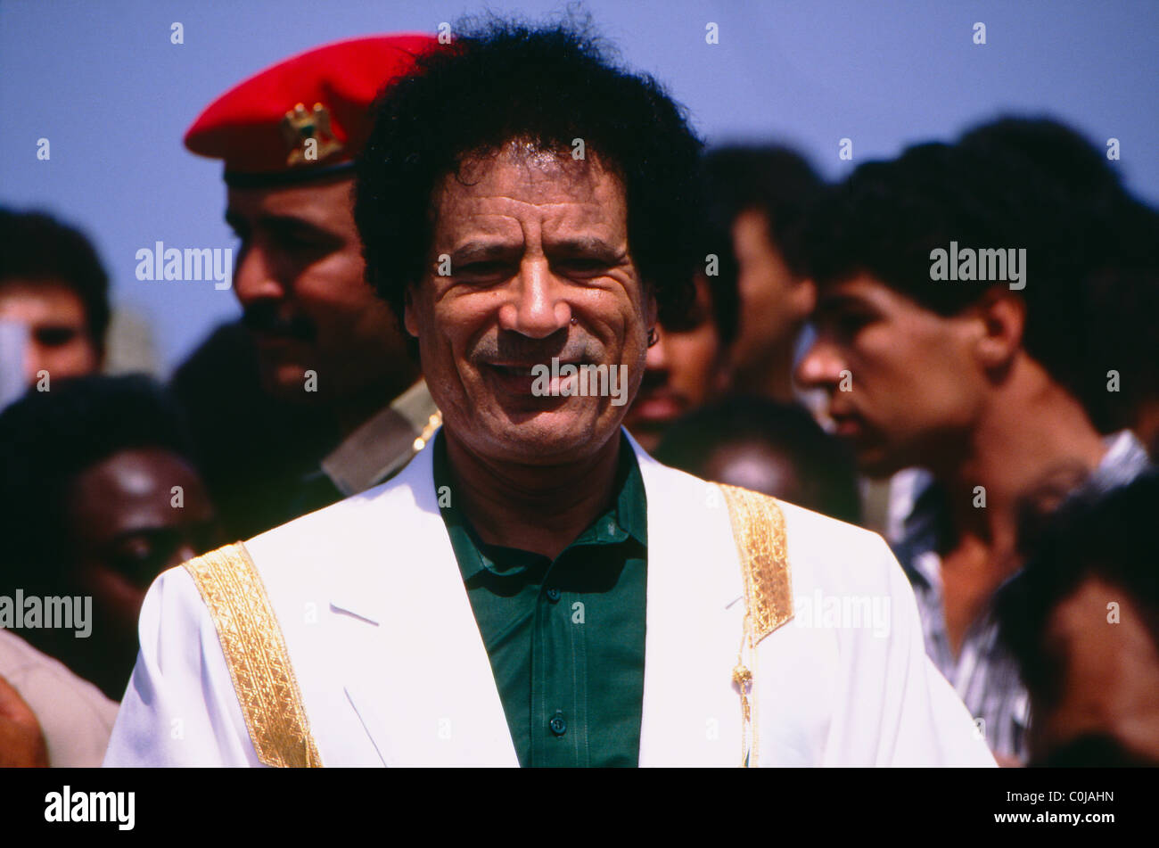 Libysche Präsident Muammar Gaddhafi während der Feierlichkeiten seinen 20. Jahrestag in Kraft. Stockfoto