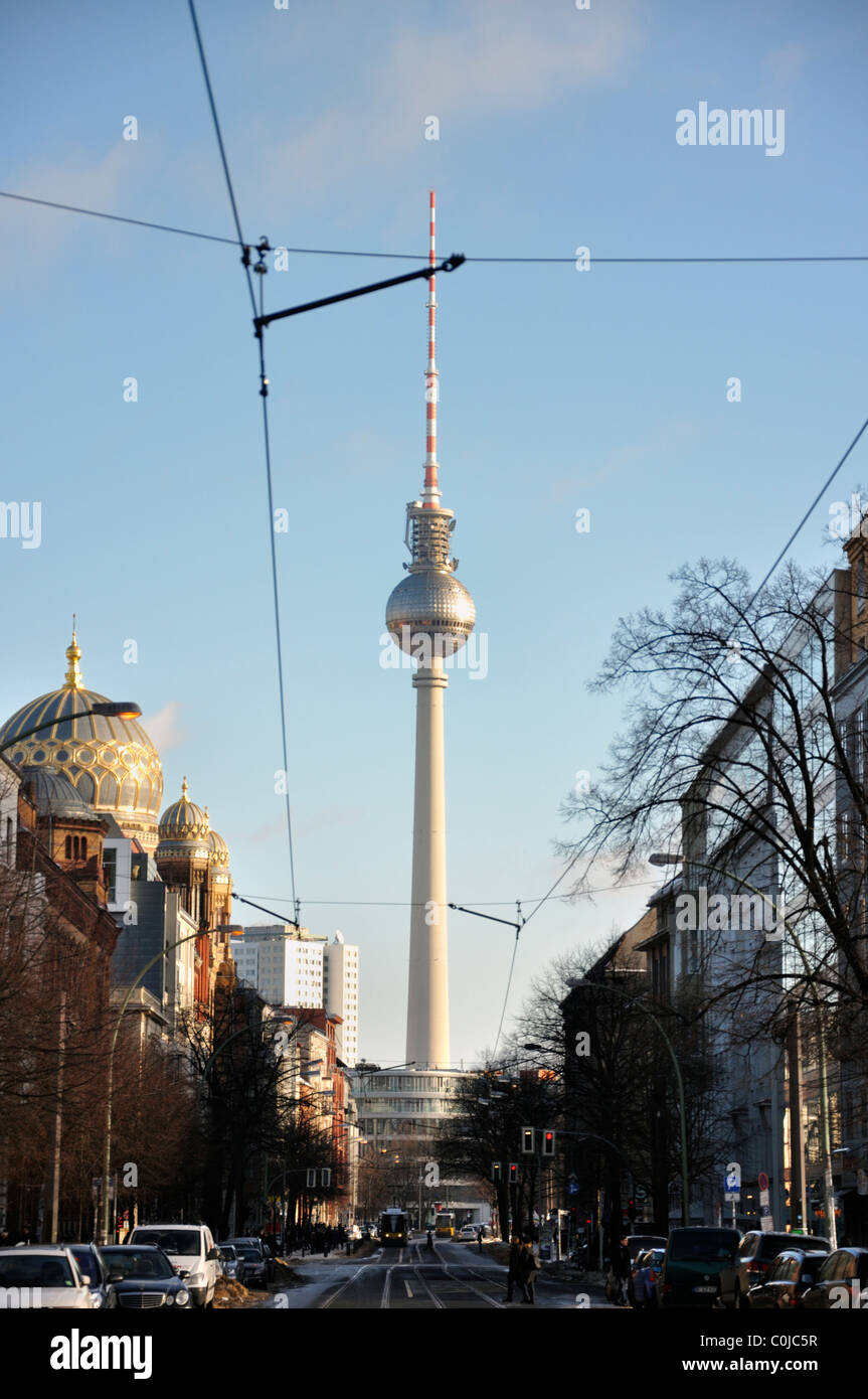 Blick auf Fernsehturm Berlin Deutschland Stockfoto