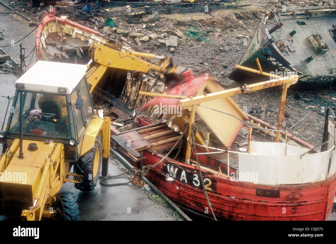 Stilllegung motor Fischereifahrzeuge in Newlyn Harbour in der Nähe von Penzance Cornwall England Stockfoto