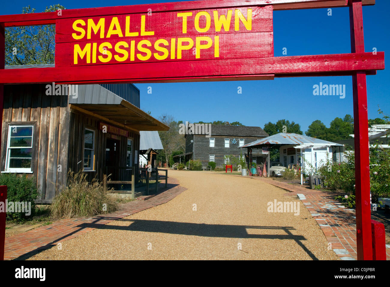 Small Town Mississippi ist ein Feature des Mississippi Landwirtschaft und Forstwirtschaft Museum befindet sich in Jackson, Mississippi, Vereinigte Staaten. Stockfoto