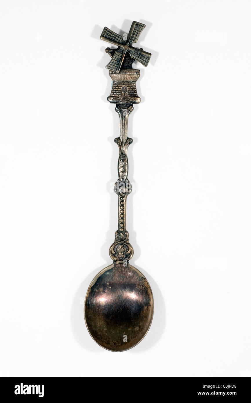 Alte Vintage Windmühle geformte Zuckerlöffel Stockfoto