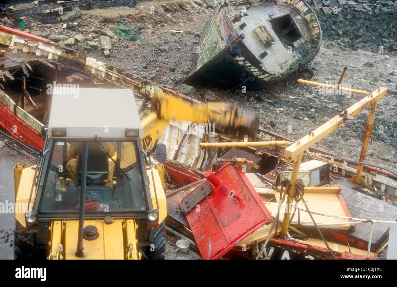 Stilllegung motor Fischereifahrzeuge in Newlyn Harbour in der Nähe von Penzance Cornwall England Stockfoto