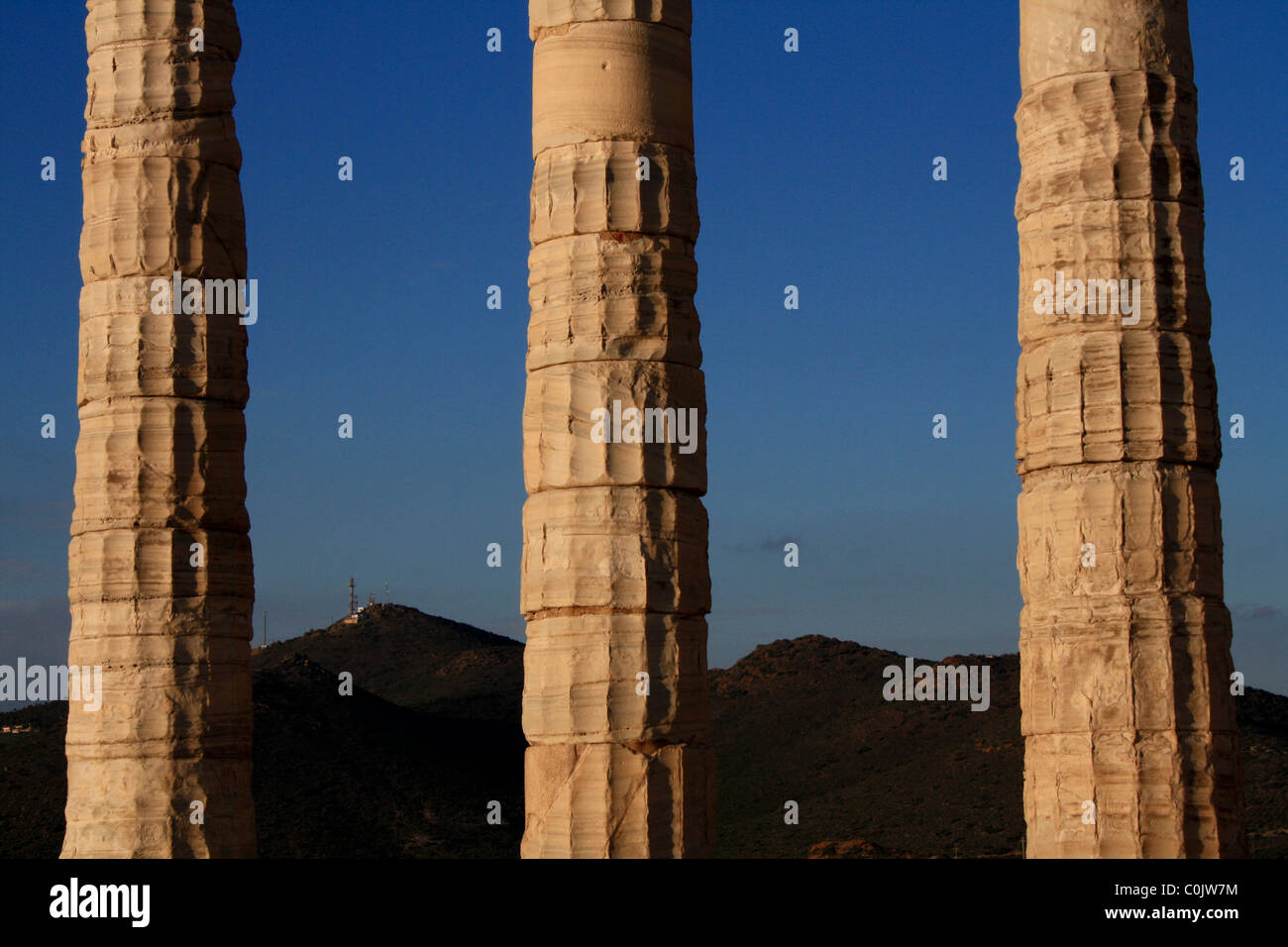 Der Poseidontempel am Kap Sounion in Griechenland Stockfoto