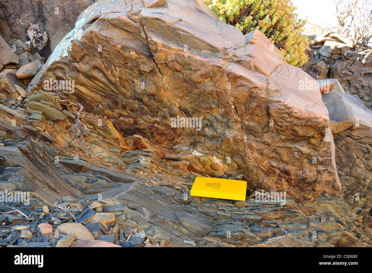 Weiche Sediment Last Struktur aus Sandstein. Südafrika. Stockfoto