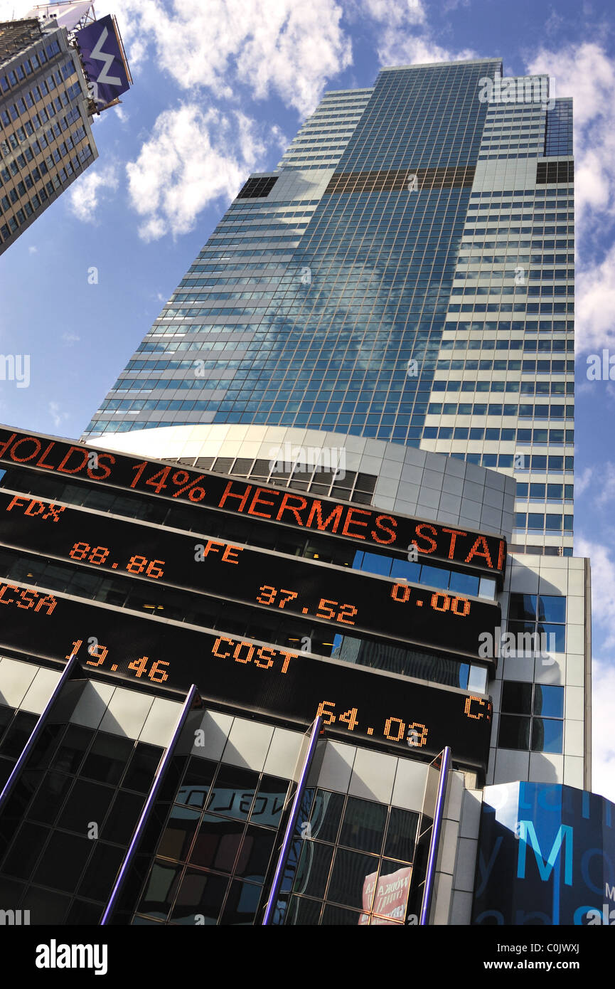 Morgan Stanley Hauptsitz auf dem Times Square in New York Stockfoto