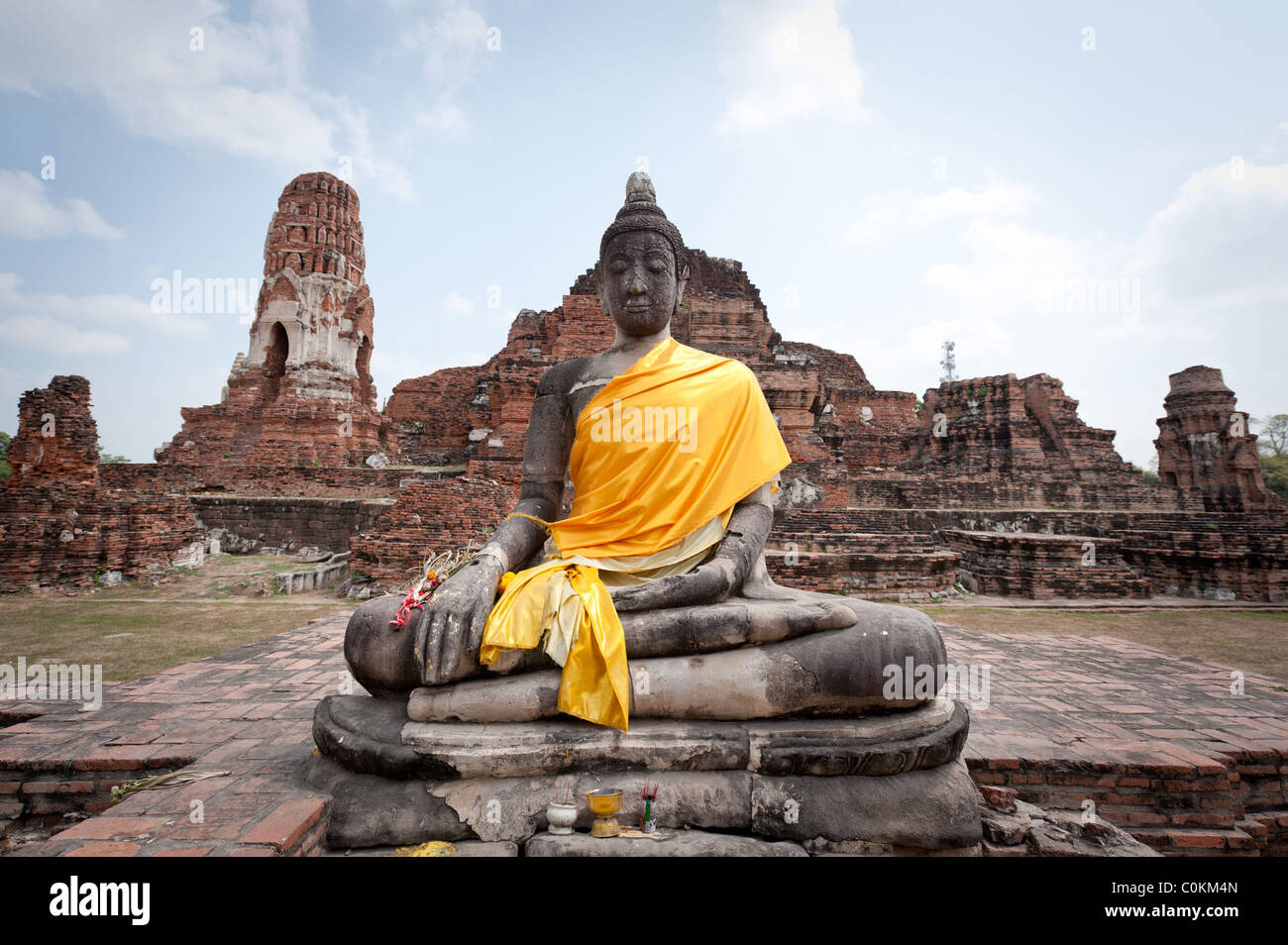 Wat Rajaburana in Ayutthaya, Thailand wurde von König Sampraya, Haus der Feuerbestattung sterblichen Überreste seines Vaters 1424 n. Chr. gegründet. Stockfoto