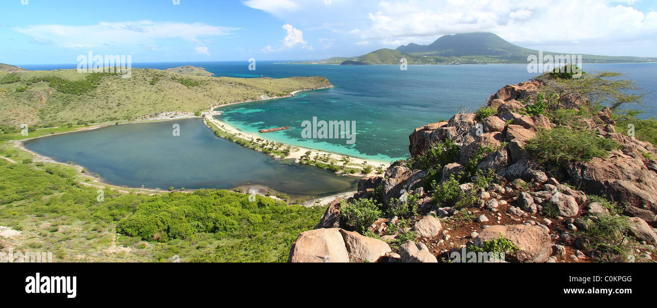 Majors Bay Beach - St. Kitts Stockfoto