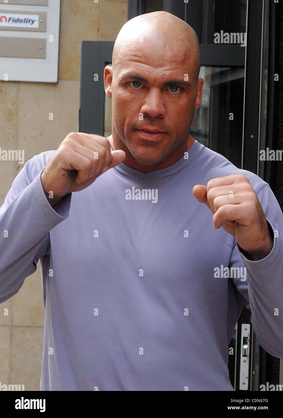 Wrestler Kurt Angle kommt die heute FM Studios in Dublin - 26.09.08 Stockfoto