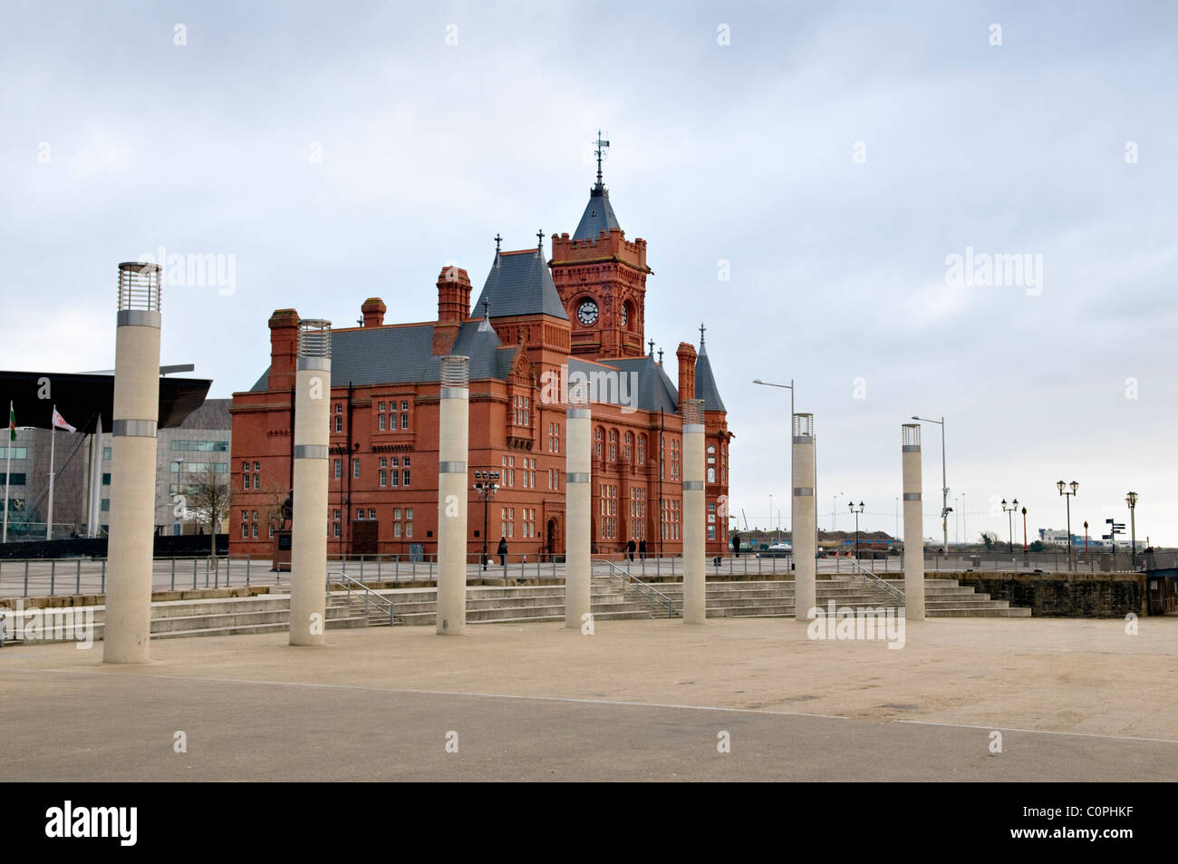 Das Pierhead Gebäude der Nationalversammlung für Wales, Waliser Geschichte Museum, Bucht von Cardiff, Wales, uk Stockfoto