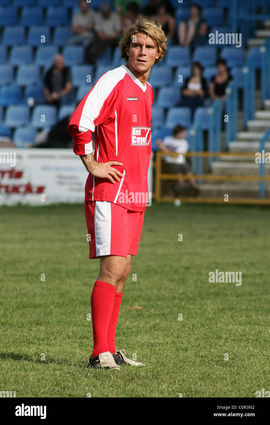 Ziggy Lichman Emmerdale All Stars V The Red Carpet Charity Fußball zugunsten DebRA im Hause Featherstone Rovers West Stockfoto