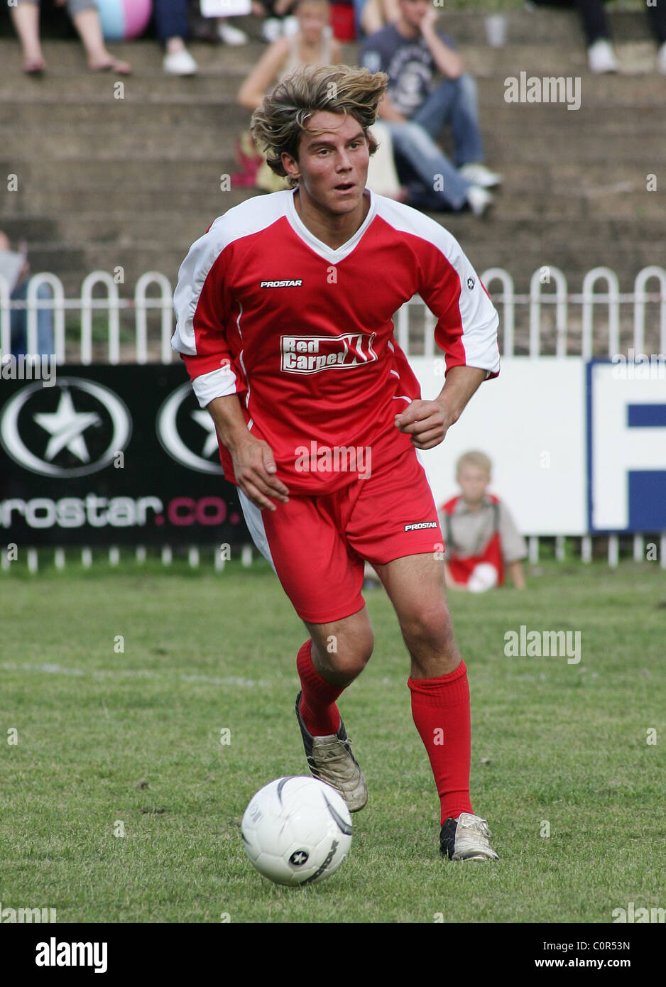 Ziggy Lichman Emmerdale All Stars V The Red Carpet Charity Fußball zugunsten DebRA im Hause Featherstone Rovers West Stockfoto