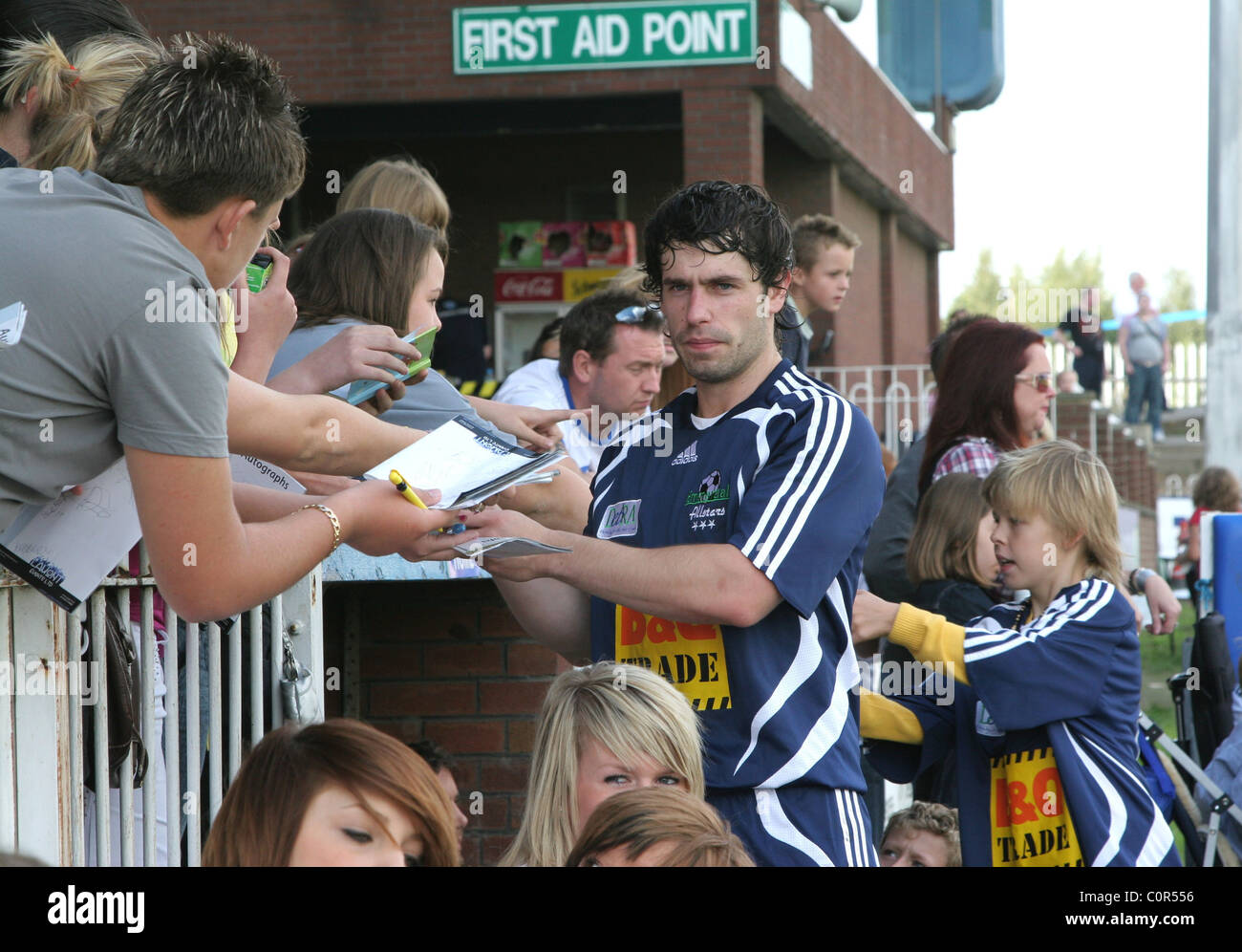 Kelvin Fletcher Emmerdale All Stars V The Red Carpet Charity Fußball zugunsten DebRA im Hause Featherstone Rovers West Stockfoto