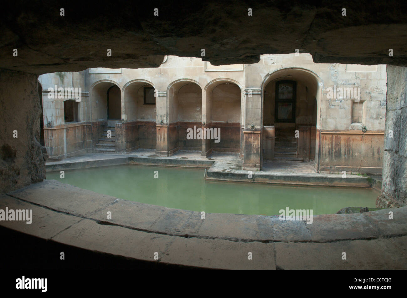 Die heilige Quelle. die römischen Bäder, Badewanne, Somerset, UK. Stockfoto