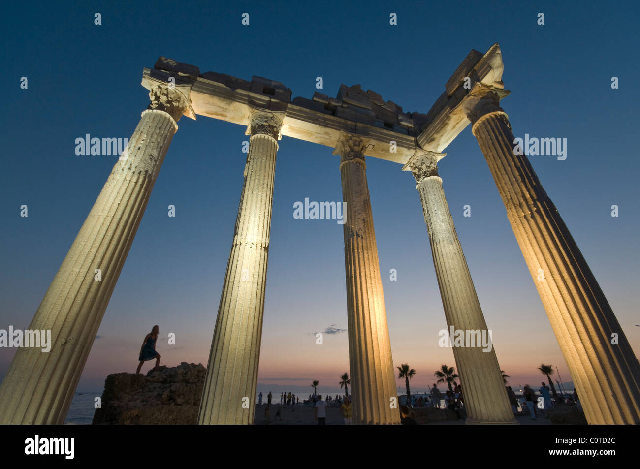 Tempel des Apollo in Side, Antalya Provinz, an der südlichen Mittelmeerküste der Türkei Stockfoto