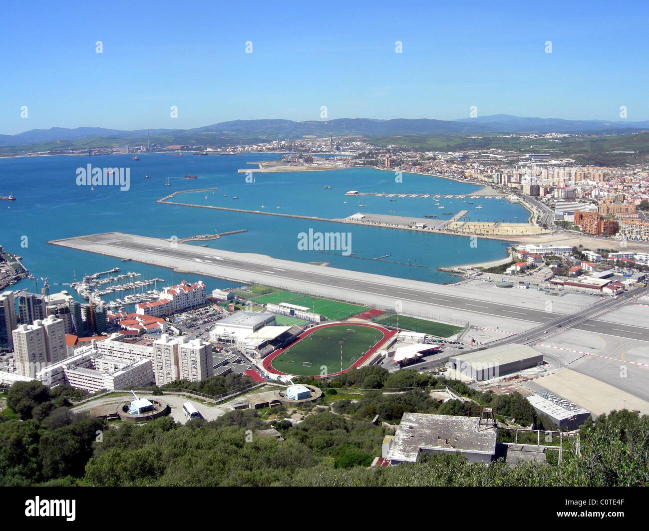 Flughafen Gibraltar Stockfoto