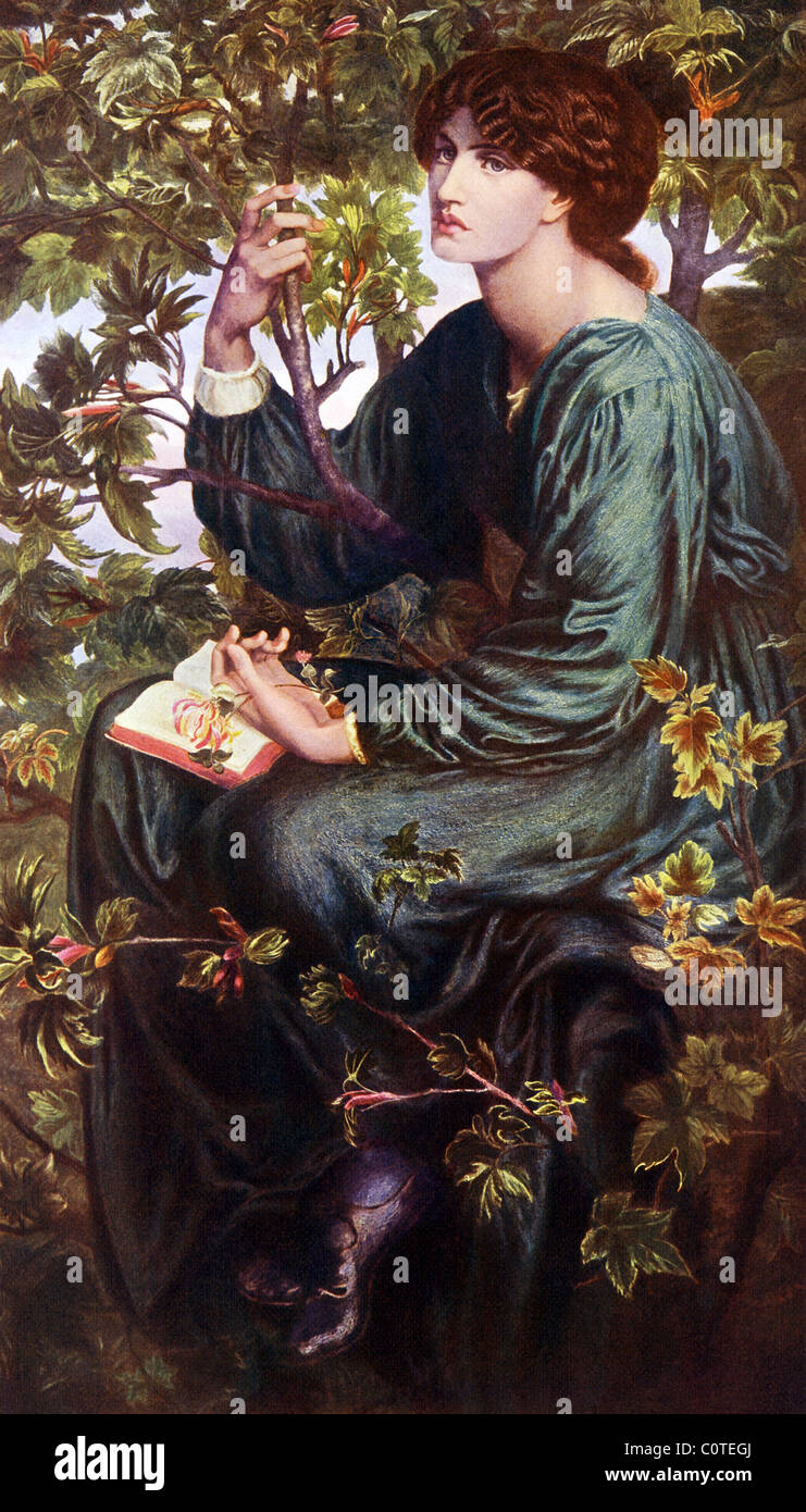 Dante Gabriel Rossetti (1828 – 1882) malte dieses Porträt von Jane Morris im Jahre 1890 und betitelt es Day Dream. Stockfoto