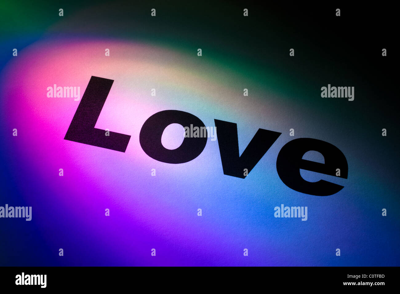 Farbe, Licht und Wort der Liebe für Hintergrund Stockfoto