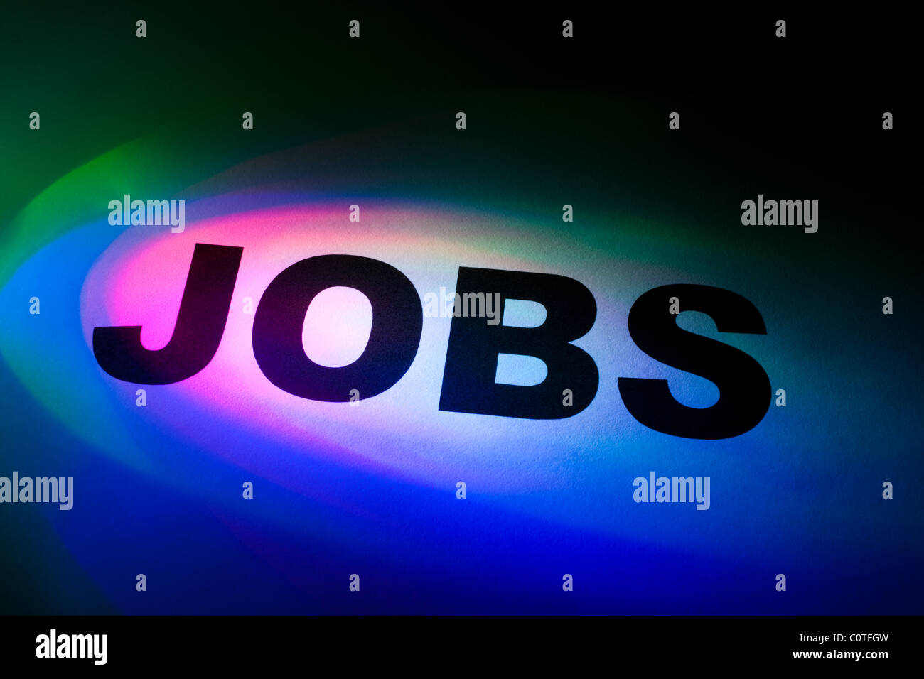 Farbe Licht Wort Arbeitsplätze für Hintergrund Stockfoto