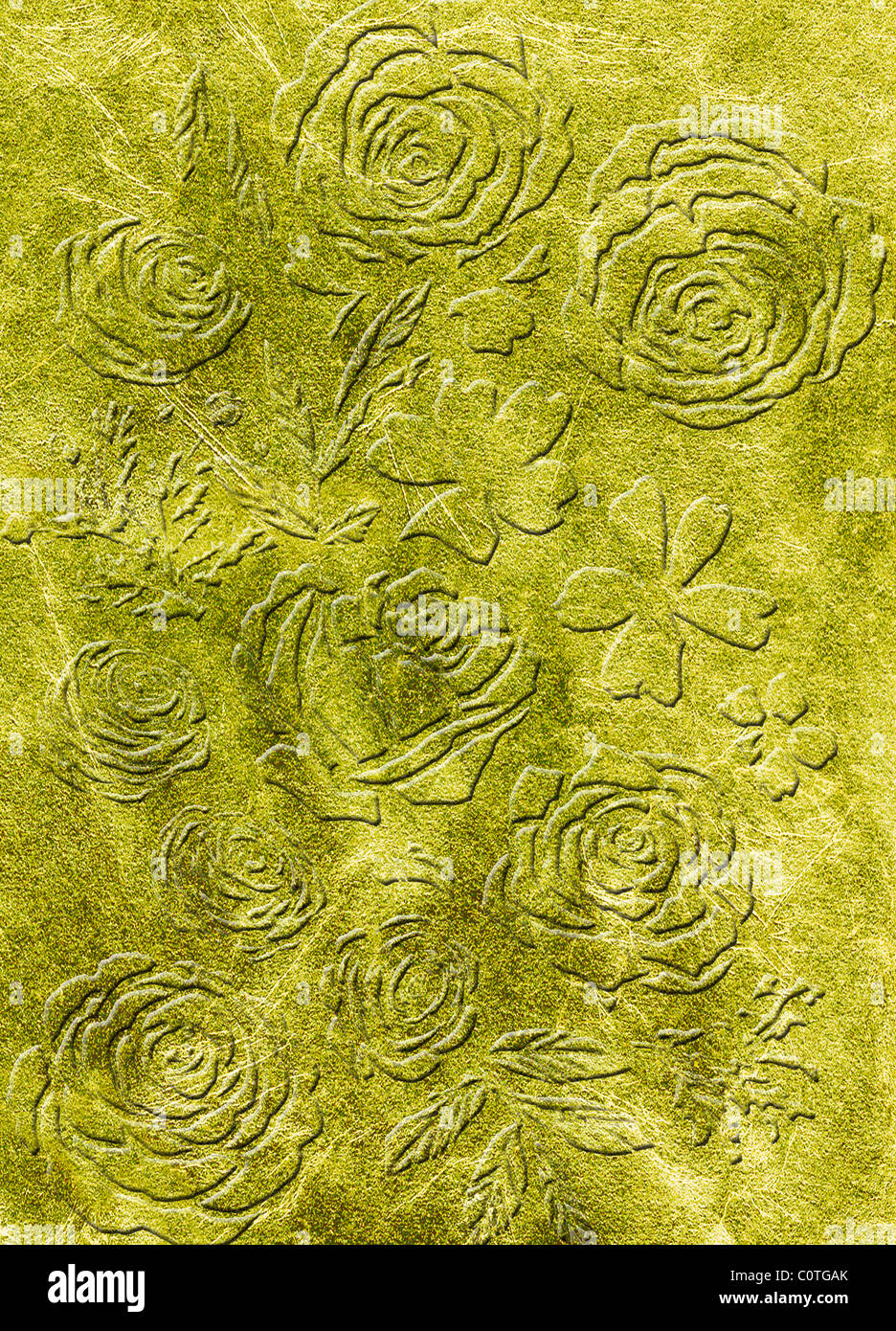 Rose auf geformte Gold Hintergründe Stockfoto