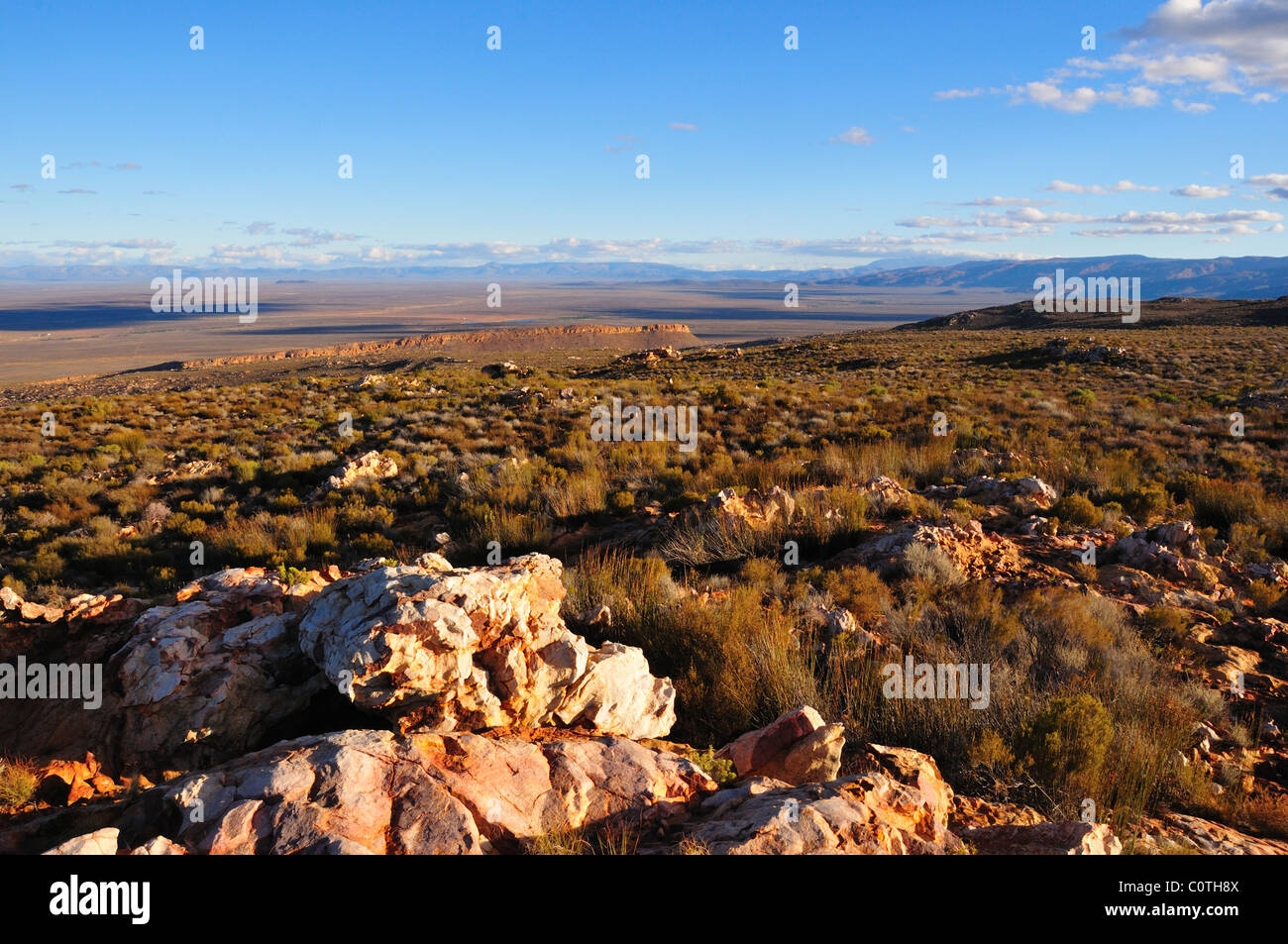 Landschaft des Karoo-Becken. Südafrika. Stockfoto