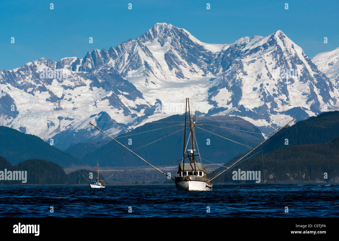 "Ein Fischkutter Alaska fischt Cross Sound in den Golf von Alaska." Stockfoto