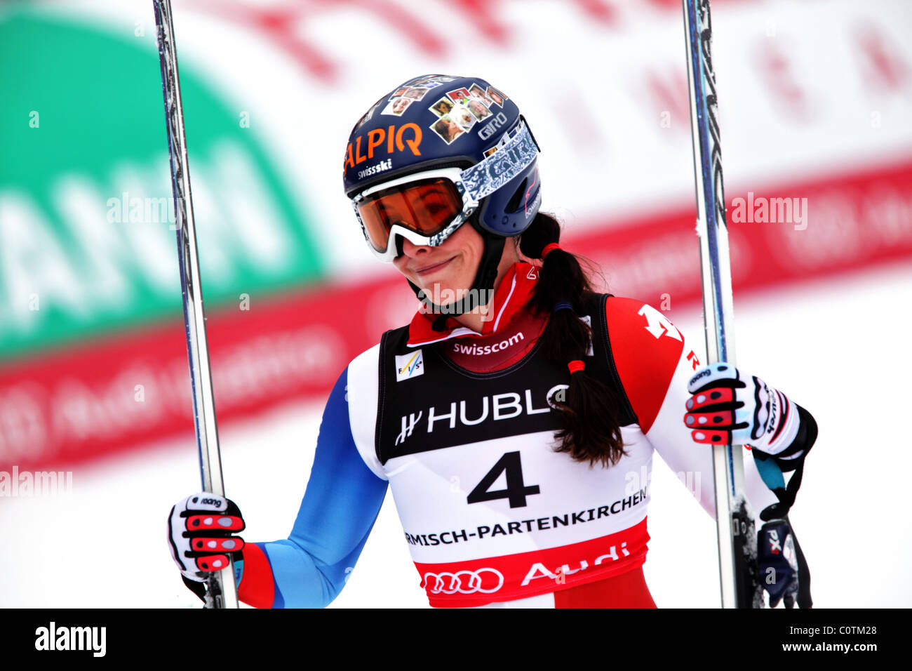 Dominique Gisin (SUI) auf die FIS Alpine Ski-WM 2011 in Garmisch-Partenkirchen Stockfoto