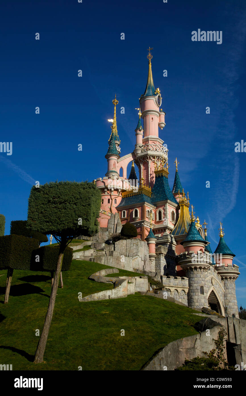 Sleeping Beauty Castle das Herzstück des Disneyland Paris Stockfoto