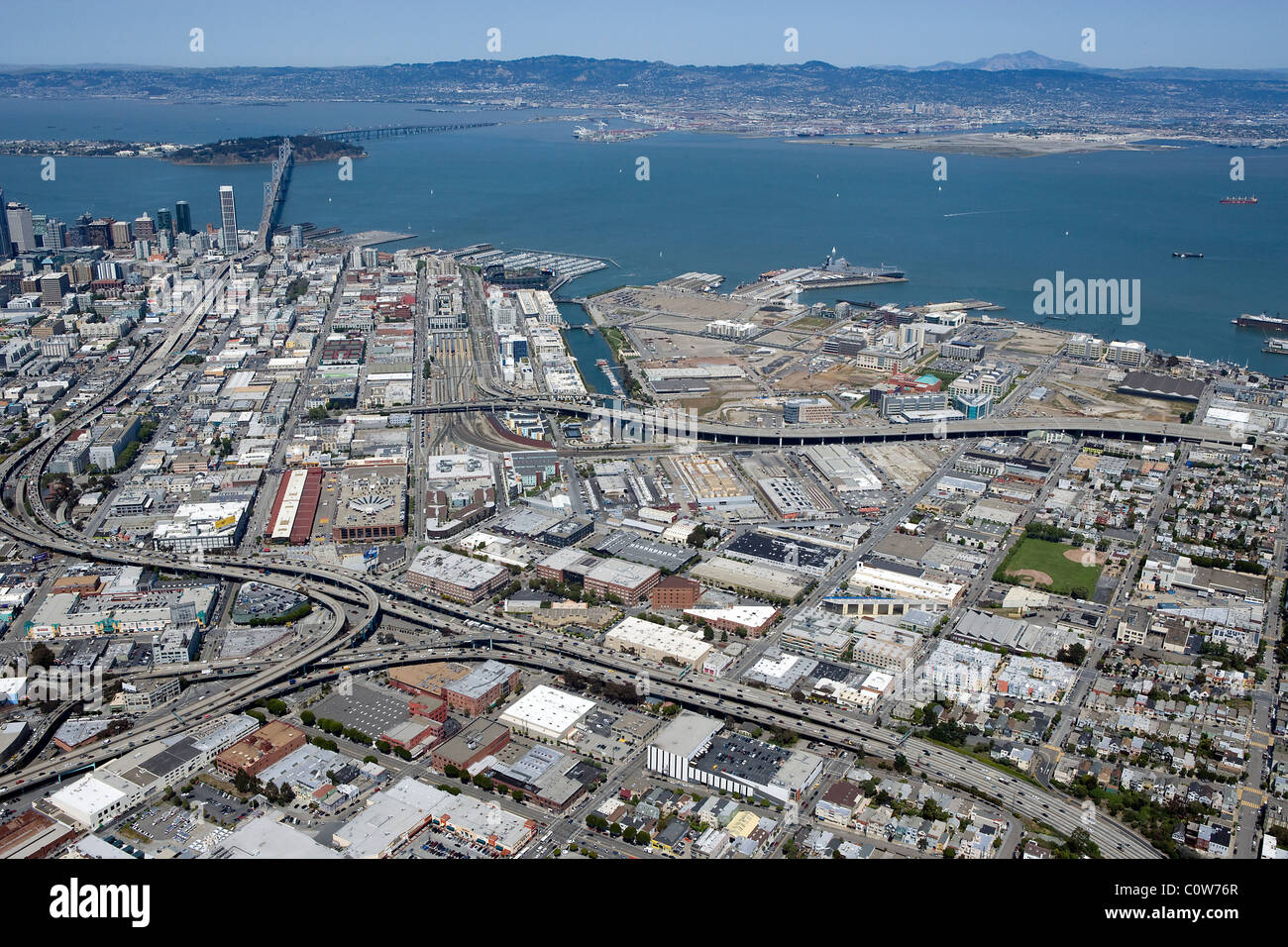Luftbild oben südlich von Markt SOMA Bezirk Mission Bay Mission Bezirk San Francisco Kalifornien Stockfoto